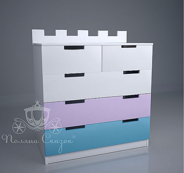 Комод высокий 5 ящиков Поляна сказок Замок-0