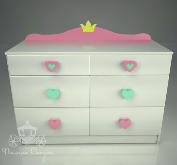 Комод широкий 6 ящиков Поляна сказок Золушка - Mix-1