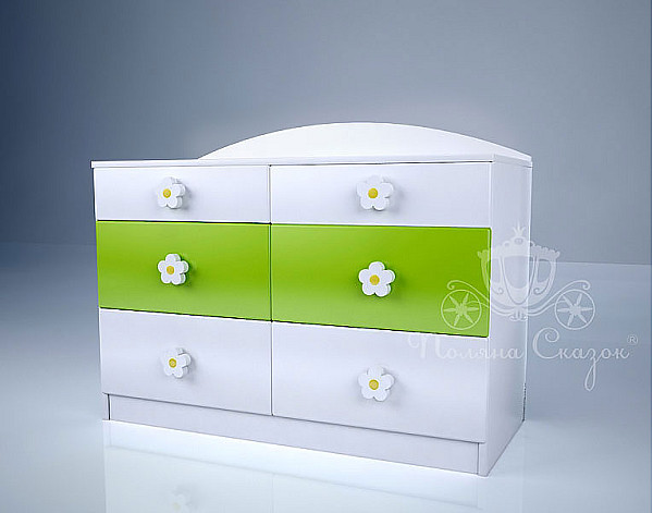 Комод широкий 6 ящиків Поляна казок Ромашкове поле-0