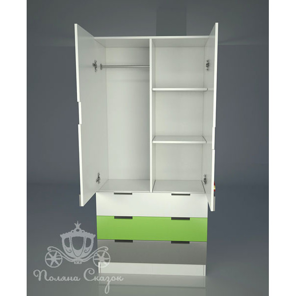 Шафа двостулкова з ящиками Поляна казок Автомобільчик Шафа двостулкова з ящиками Поляна казок Автомобільчик-2