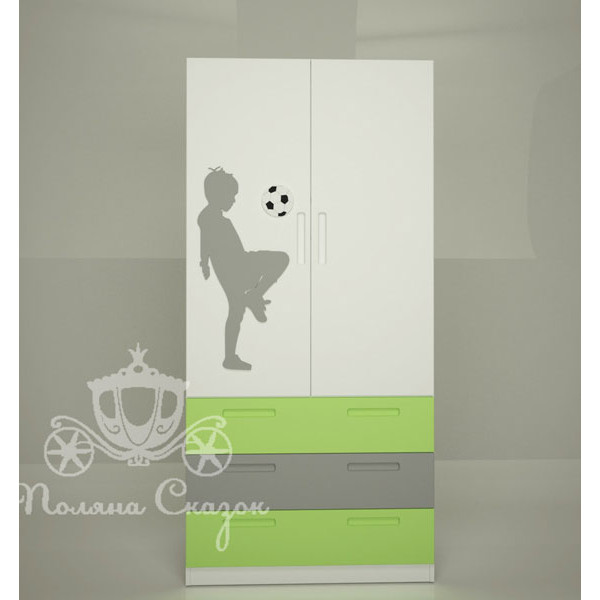 Шкаф двухстворчатый с ящиками Поляна сказок Футбол Шкаф двухстворчатый с ящиками Поляна сказок Футбол-1