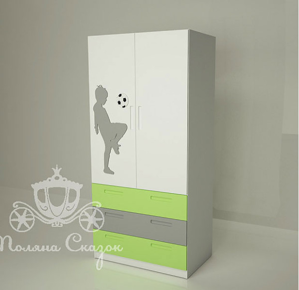 Шкаф двухстворчатый с ящиками Поляна сказок Футбол Шкаф двухстворчатый с ящиками Поляна сказок Футбол-0