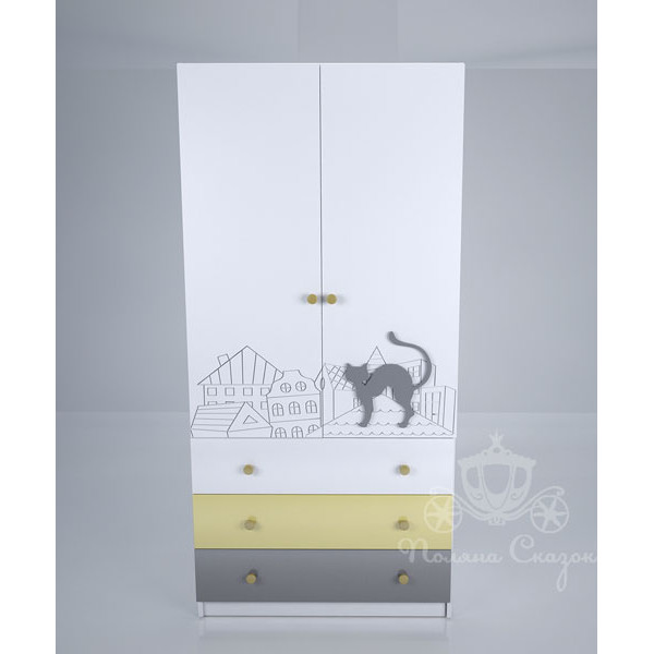 Шафа двостулкова з ящиками Поляна казок Коти на даху-1