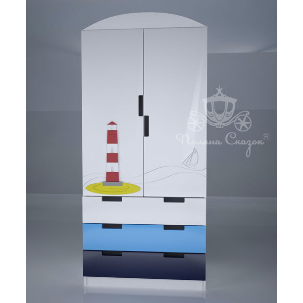 Шафа двостулкова з ящиками Поляна казок Морячок Шафа двостулкова з ящиками Поляна казок Морячок-1