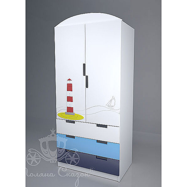 Шафа двостулкова з ящиками Поляна казок Морячок Шафа двостулкова з ящиками Поляна казок Морячок-0