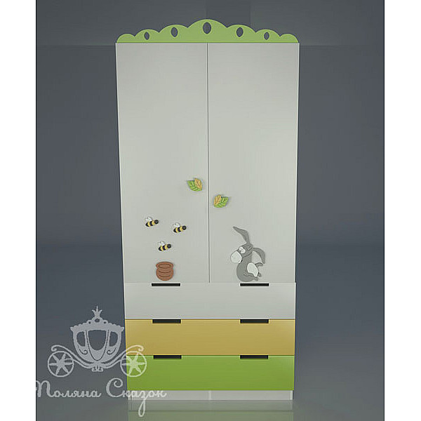 Шафа двостулкова з ящиками Поляна казок Вінні та друзі-1