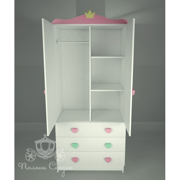 Шафа двостулкова з ящиками Поляна казок Попелюшка - Мікс Шафа двостулкова з ящиками Поляна казок Попелюшка - Мікс-1