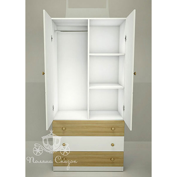 Шафа двостулкова з ящиками Поляна казок Сіті вайт-2