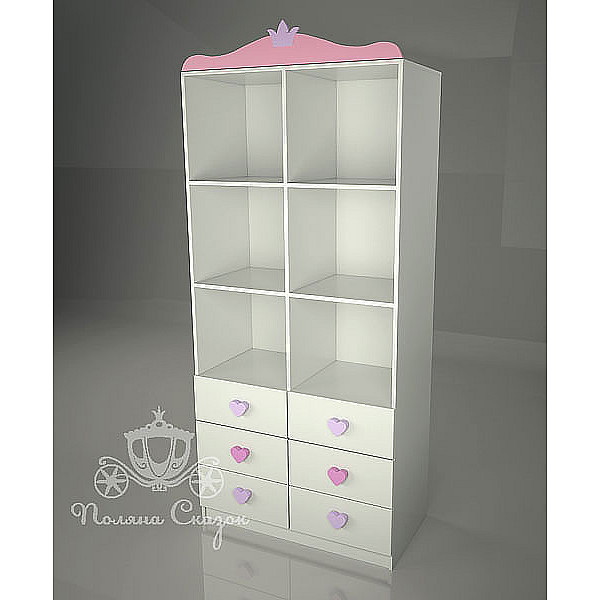 Стеллаж с ящиками Поляна сказок Золушка Pink Стеллаж с ящиками Поляна сказок Золушка Pink-0