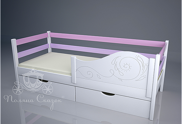 Ліжко дитяче Поляна казок Попелюшка Pink Класик-1
