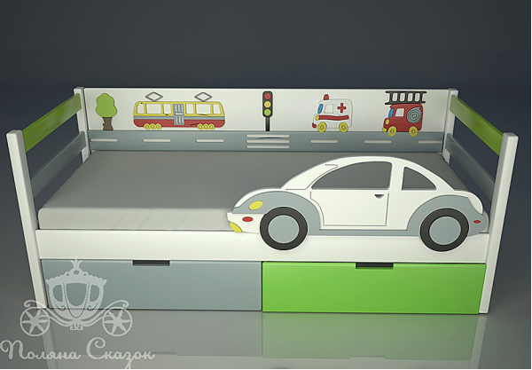 Ліжко дитяче Поляна казок Автомобільчик Декорована Ліжко дитяче Поляна казок Автомобільчик Декорована-1