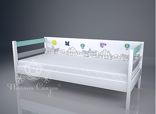 Ліжко дитяче Поляна казок Містечко Декороване-1