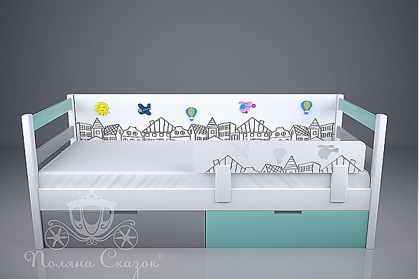 Ліжко дитяче Поляна казок Містечко Декороване-2
