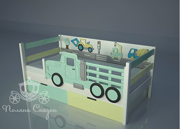 Ліжко дитяче Поляна казок Вантажівка Декорована Ліжко дитяче Поляна казок Вантажівка Декорована-1