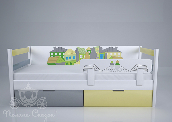 Ліжко дитяче Поляна казок Коти на даху Декорована Ліжко дитяче Поляна казок Коти на даху Декорована-2