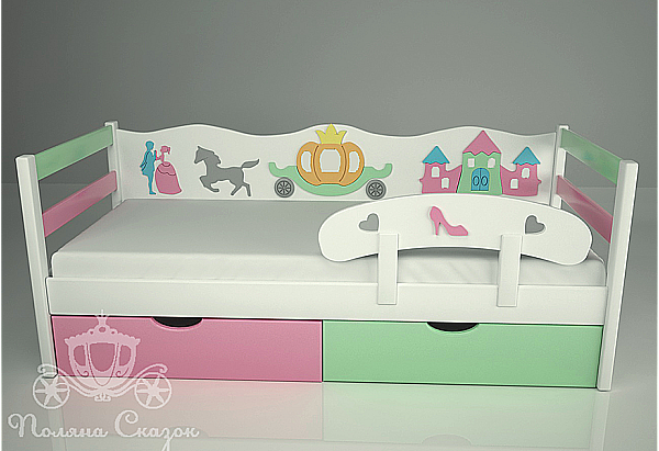 Ліжко дитяче Поляна казок Попелюшка Mix Декорована Ліжко дитяче Поляна казок Попелюшка Mix Декорована-1