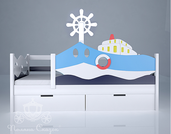 Ліжко дитяче Поляна казок Морячок Декорована Ліжко дитяче Поляна казок Морячок Декорована-2