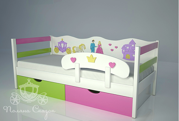 Ліжко дитяче Поляна казок Принцеса Декорована Ліжко дитяче Поляна казок Принцеса Декорована-2