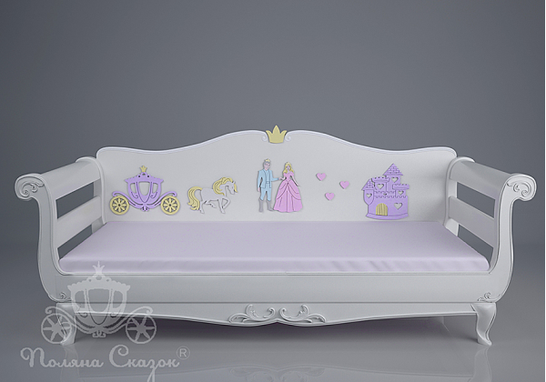 Кровать детская Поляна сказок Версаль Декорированная-0
