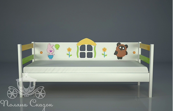 Ліжко дитяче Поляна казок Вінні та друзі Декорована-0