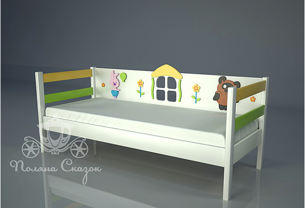 Ліжко дитяче Поляна казок Вінні та друзі Декорована-1