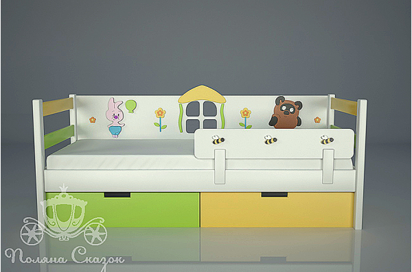 Ліжко дитяче Поляна казок Вінні та друзі Декорована-2