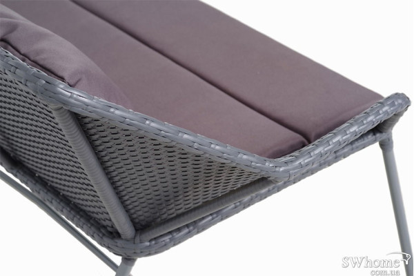 Кресло из ротанга Pradex Бриз Лаунж Серое-3