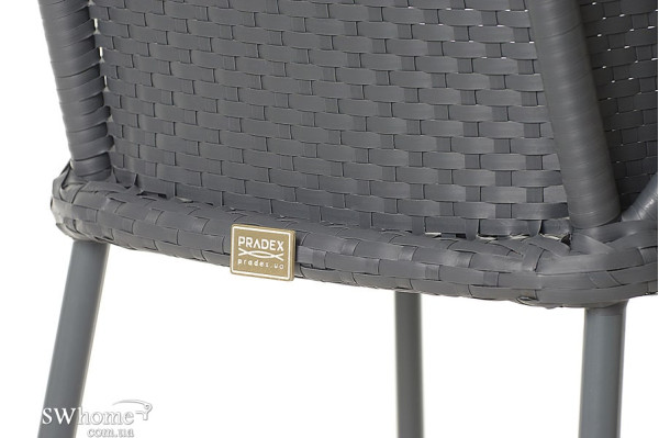 Стул из ротанга Pradex Барный Бриз Серый-3