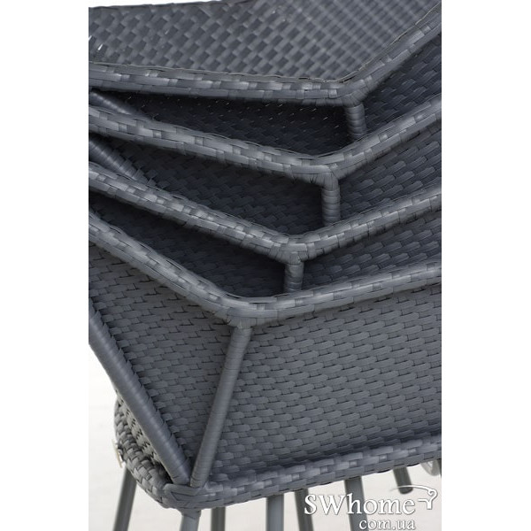 Стул из ротанга Pradex Барный Бриз Серый-8