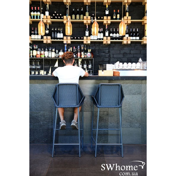 Стул из ротанга Pradex Барный Бриз Серый-9