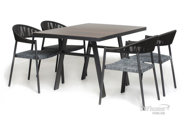 Стул из ротанга Pradex Клевер плетеное сиденье Коричневый-7