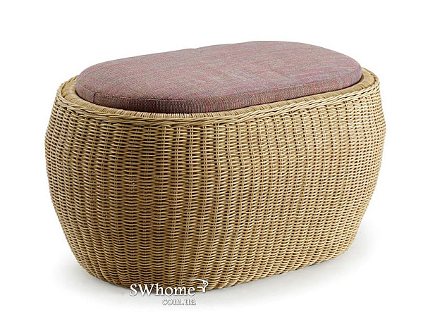 Пуф из ротанга Pradex Фиджи Бежевый-0