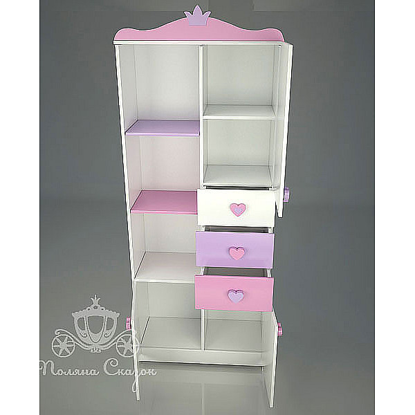 Шкаф-стеллаж Поляна сказок Золушка - Pink-2