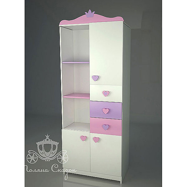 Шкаф-стеллаж Поляна сказок Золушка - Pink-0