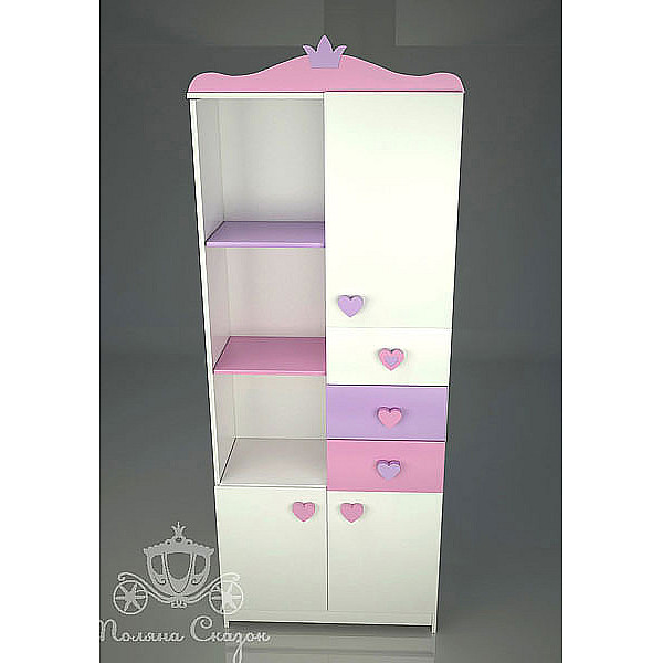 Шкаф-стеллаж Поляна сказок Золушка - Pink-1