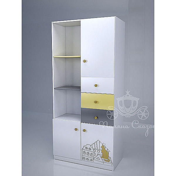 Шафа-стелаж Поляна казок Коти на даху-0