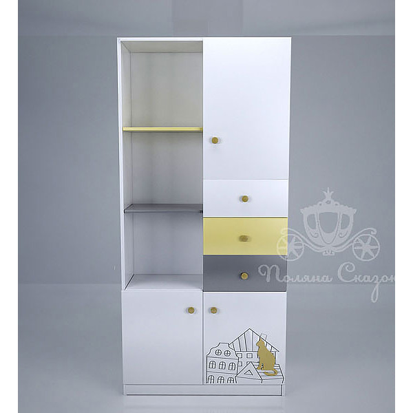 Шафа-стелаж Поляна казок Коти на даху-1