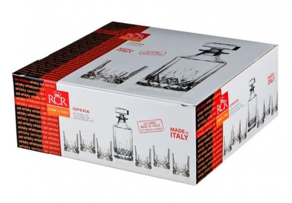 Набор бокалов для виски со штофом из хрусталя RCR Cristalleria Opera Италия Набор бокалов для виски со штофом из хрусталя RCR Cristalleria Opera Италия-4