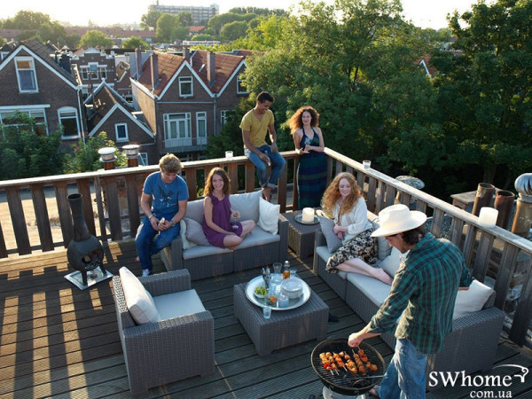 Комплект садових меблів з ротанга Allibert California 2 Set Капучино-5