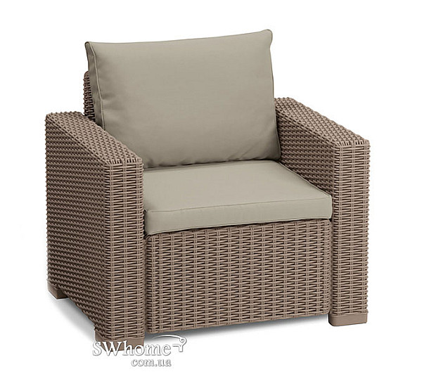 Комплект садовой мебели из ротанга Allibert California 3 Set Бежевый-3