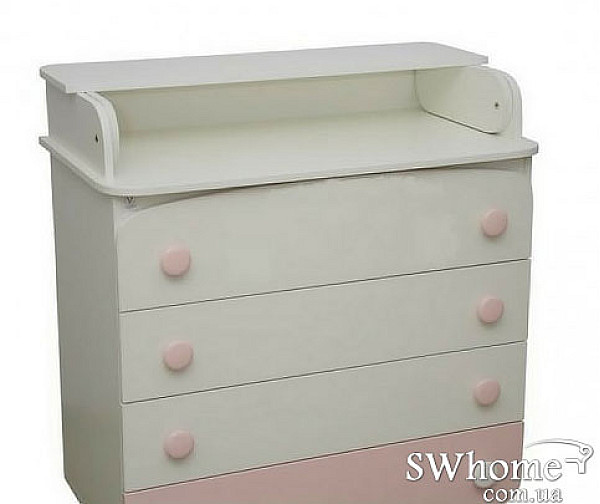 Комод пеленальный Верес ДСП Бело-розовый-0