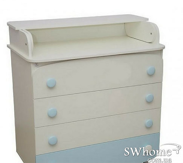 Комод пеленальный Верес ДСП Бело-голубой-0