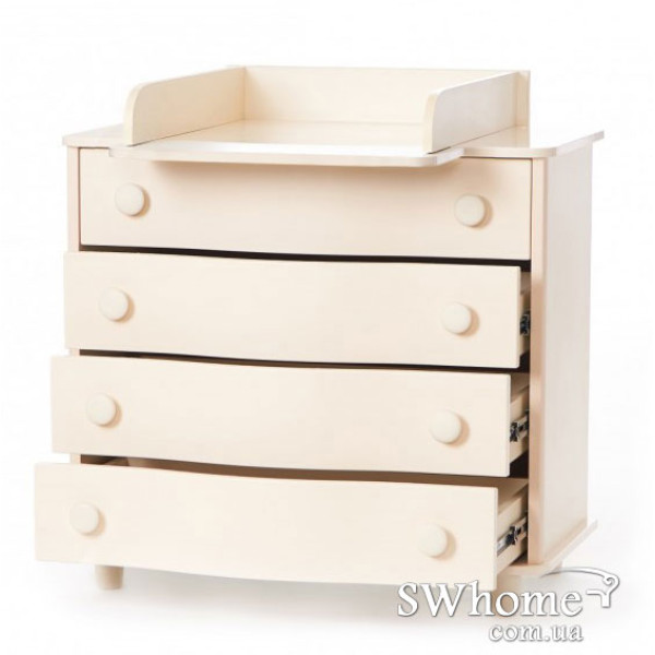 Комод пеленальный Верес гнутый фасад Слоновая кость-3