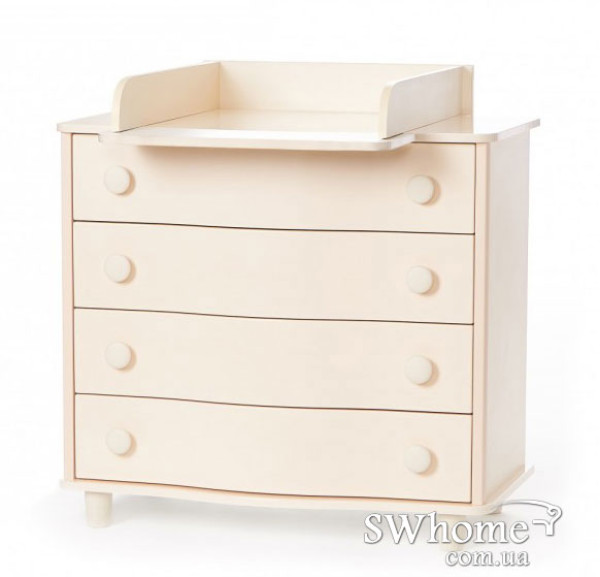 Комод пеленальный Верес гнутый фасад Слоновая кость-0