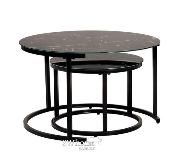 Комплект столів Vetro Mebel CS-25 Чорний мармур-2