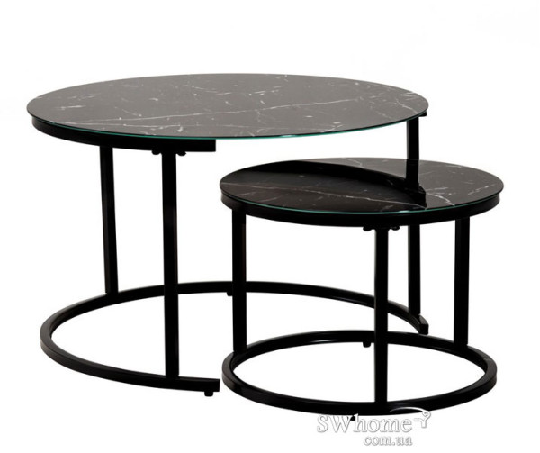 Комплект столів Vetro Mebel CS-25 Чорний мармур-1