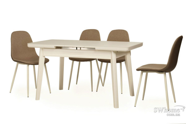 Стол раскладной обеденный Vetro Mebel TM-73 Матовый Молочный-0