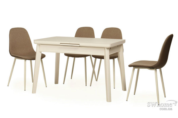 Стол раскладной обеденный Vetro Mebel TM-73 Матовый Молочный-1