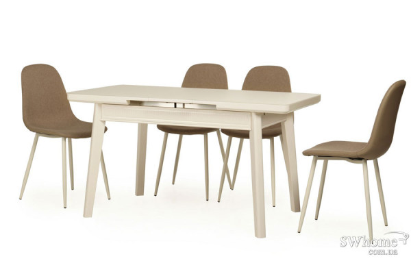 Стол раскладной обеденный Vetro Mebel TM-73 Матовый Молочный-2