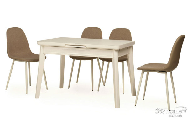 Стол раскладной обеденный Vetro Mebel TM-73 Матовый Молочный-3